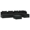 vidaXL Set Salotto da Giardino 6 pz con Cuscini in Polyrattan Nero