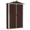 vidaXL Capanno da Giardino Marrone 116x45x175 cm in Acciaio Zincato