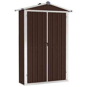 vidaXL Capanno da Giardino Marrone 116x45x175 cm in Acciaio Zincato