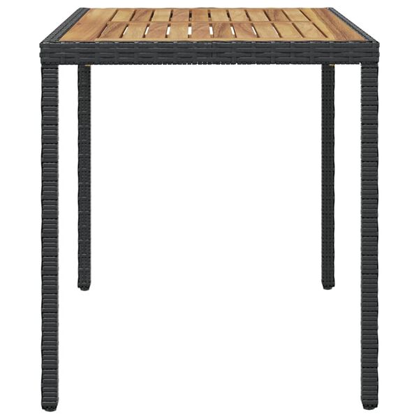 vidaXL Tavolo da Giardino Nero e Marrone 123x60x74 cm Acacia Massello
