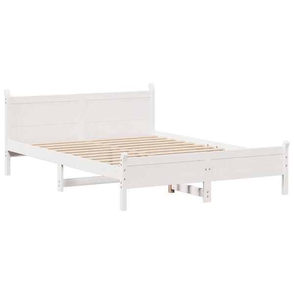 vidaXL Letto senza Materasso Bianco 120x190 cm Legno Massello di Pino