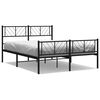 vidaXL Giroletto con Testiera e Pediera Metallo Nero 135x190 cm