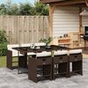 vidaXL Set da Pranzo da Giardino 7pz con Cuscini in Polyrattan Marrone