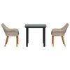 vidaXL Set da Pranzo per Giardino 3 pcs Grigio chiaro polyrattan