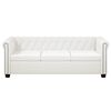 vidaXL Divani Chesterfield a 2 Posti e a 3 Posti in Similpelle Bianco