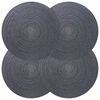 vidaXL Sottobicchieri in juta 4 pz Grigio scuro 100% Juta Tossa