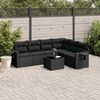 vidaXL Set Divani da Giardino con Cuscini 7pz Nero Polyrattan