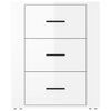 vidaXL Comodino Bianco Lucido 50x36x60 cm in Legno Multistrato