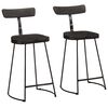 vidaXL Sgabelli da Bar 2 pz Neri 49x43x88 cm Legno Massello di Mango