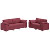 vidaXL Divano 2 pcs Rosso Vino 219 x 80 x 82 cm Tessuto