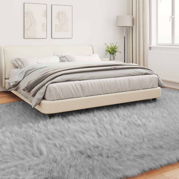 vidaXL Tappeto Pecora Tafalla Grigio 240 x 340 cm Poliestere