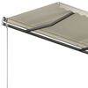 vidaXL Tenda da Sole Retrattile Manuale con Pali 3x2,5 m Crema