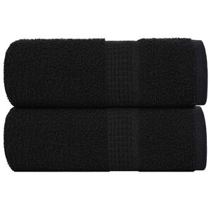 vidaXL Asciugamani FROGN 2 pz Nero 30x30 cm 360 g/m&sup2;