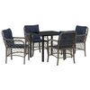 vidaXL Set da Pranzo per Giardino 5 pz Grigio e Nero Rattan