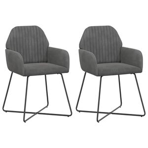 vidaXL Sedie da pranzo 2 pz Velluto Grigio Scuro 55 x 50 x 84 cm