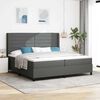 vidaXL Letto a molle con materasso Grigio scuro 200 x 200 cm Tessuto