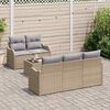 vidaXL Set Divano da Giardino con cuscino 6 pcs Beige e grigio