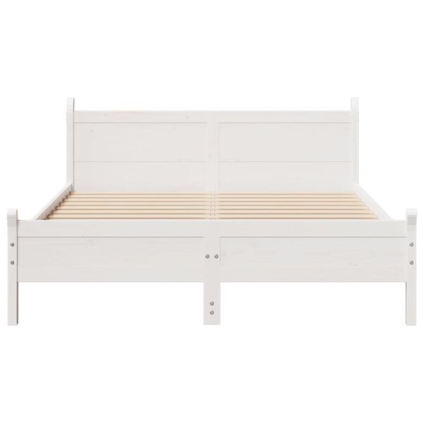 vidaXL Letto senza Materasso Bianco 160x200 cm Legno Massello di Pino