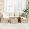 vidaXL Set Divano da Giardino con cuscino 7 pcs Beige polyrattan