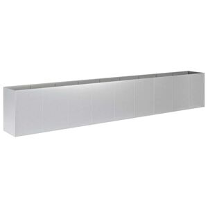 vidaXL Vaso da giardino Argento 360 x 40 x 60 cm Acciaio zincato