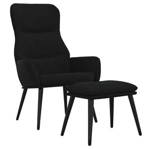 vidaXL Poltrona Relax con Poggiapiedi Nero in Tessuto