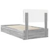 vidaXL Letto con Contenitore con testiera Grigio Sonoma 90 x 200 cm
