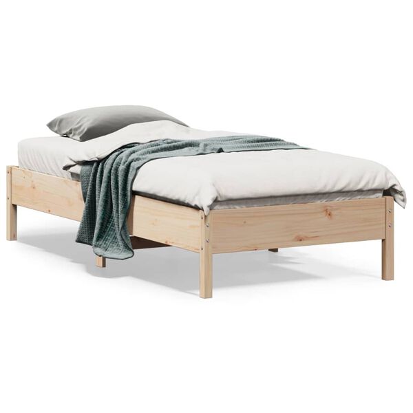 vidaXL Letto senza Materasso 75x190 cm in Legno Massello Pino