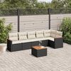 vidaXL Set Divani da Giardino con Cuscini 7pz Nero Polyrattan