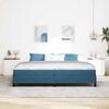 vidaXL Letto a molle con materasso Blu Scuro 200 x 200 cm Tessuto