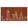 vidaXL Decorazione Muro da Giardino 105x55cm Skyline in Acciaio Corten