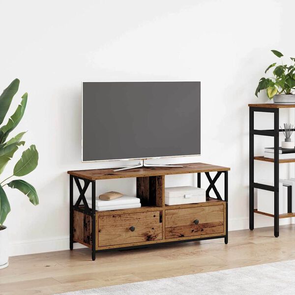 vidaXL Mobile TV con cassetto Legno vecchio 90 x 33 x 45 cm
