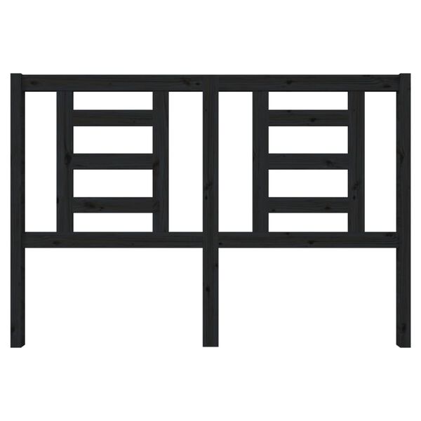 vidaXL Testiera per Letto Nera 146x4x100 cm in Legno Massello di Pino