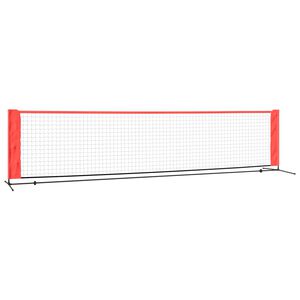 vidaXL Rete da Tennis Nera e Rossa 400x100x87 cm in Poliestere