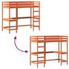 vidaXL Letto Soppalco con Scrivania Marrone Cera 90x190 cm Legno Pino