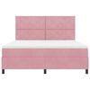 vidaXL Letto a Sorgente LED con materasso Rosa 180 x 200 cm Velluto