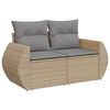vidaXL Set Divani da Giardino 7 pz con Cuscini Beige in Polyrattan