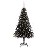 vidaXL Albero di Natale con 150 LED con supporto Nero 150 cm PVC