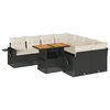 vidaXL Set Divani da Giardino 9 pz con Cuscini Nero in Polyrattan