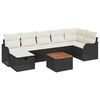 vidaXL Set Divano da Giardino con cuscino 8 pcs Nero Poly Rattan