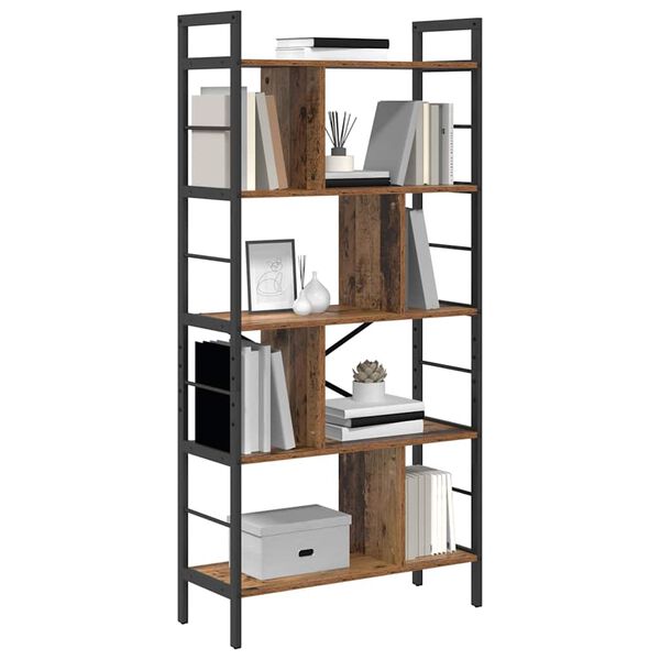 vidaXL Libreria Legno vecchio 75 x 30 x 156 cm Legno multistrato