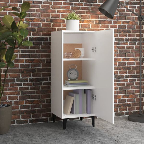 vidaXL Credenza Bianca 34,5x34x90 cm in Legno Multistrato