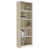 vidaXL Libreria 5 Ripiani Bianco Rovere Sonoma 60x24x175cm Multistrato