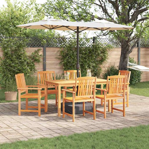 vidaXL Set da Pranzo per Giardino 7 pcs Marrone