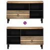 vidaXL Mobile Porta TV Nero 80x33,5x46 cm Legno Massello Mango Grezzo