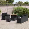 vidaXL Set Divano da Giardino con cuscino con archiviazione 8 pcs Nero