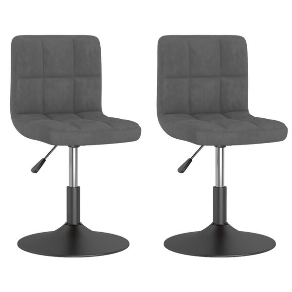 vidaXL Sedie da Pranzo Girevoli 2 pz Grigio Scuro in Velluto