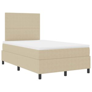 vidaXL Letto a Sorgente LED Grigio chiaro e bianco 120 x 190 cm