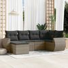 vidaXL Set Divano da Giardino 6 pz con Cuscini Grigio in Polyrattan