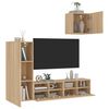 vidaXL Mobili TV a Muro 4pz Rovere Sonoma in Legno Multistrato