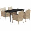 vidaXL Set da Pranzo da Giardino 5 pz con Cuscini Beige in Polyrattan